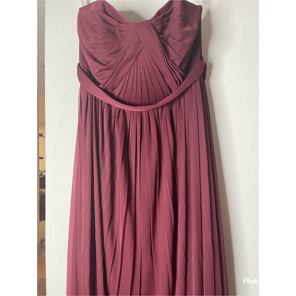 David’s bridal long strapless dress